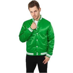 Urban Classics Mens Shiny College Jacket cgr/wht - M vyobraziť