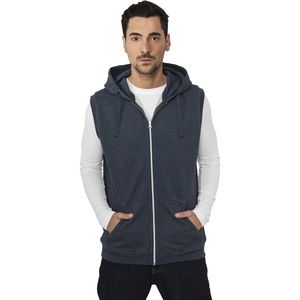 Urban Classics Melange Sleeveless Ziphoody blk/blue - S vyobraziť