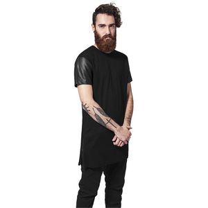 Urban Classics Long Zipped Leather Imitation Sleeve Tee blk/blk - S vyobraziť