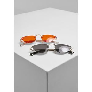 Urban Classics Sunglasses Manhatten 2-Pack silver/black+gold/orange - One Size vyobraziť