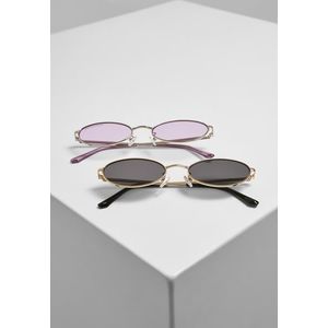 Urban Classics Sunglasses Palma 2-Pack gold/black+silver/lilac - One Size vyobraziť