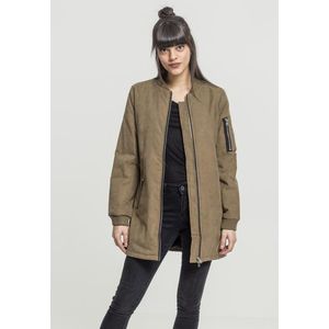 Urban Classics Ladies Peached Long Bomber Jacket olive - XS vyobraziť