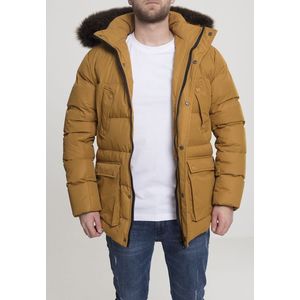 Urban Classics Faux Fur Hooded Jacket goldenoak - XXL vyobraziť
