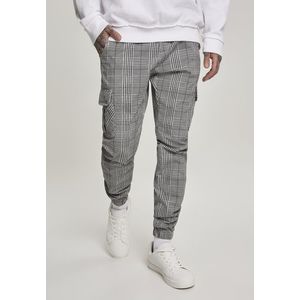 Urban Classics AOP Glencheck Cargo Jog Pants white/black - L vyobraziť