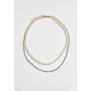 Urban Classics Pearl Layering Necklace silver - One Size vyobraziť