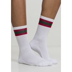 Urban Classics Stripy Sport Socks 2-Pack white/firered/green - 39-42 vyobraziť
