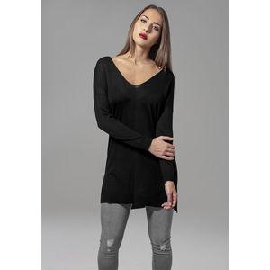 Urban Classics Ladies Fine Knit Oversize V-Neck Sweater black - 4XL vyobraziť