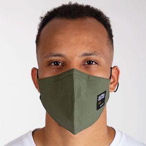 Alpha Industries Label Face Mask Olive - Uni vyobraziť