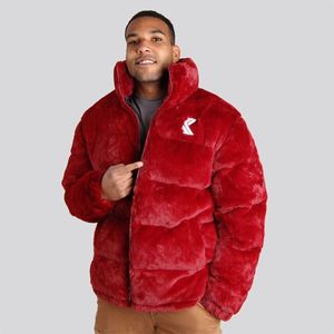 Zimná bunda Karl Kani OG Fake Fur Puffer Jacket Dark Red - S vyobraziť