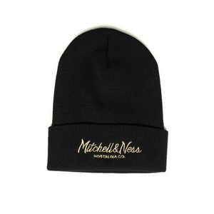 Mitchell & Ness Branded Pinscript Cuff Knit Beanie black/gold - UNI vyobraziť