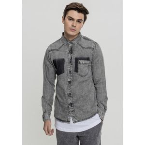 Urban Classics Denim Pocket Shirt grey wash - XL vyobraziť