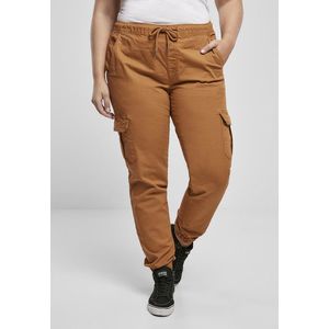 Urban Classics Ladies High Waist Cargo Jogging Pants toffee - S vyobraziť