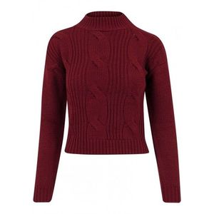 Urban Classics Ladies Short Turtleneck Sweater burgundy - L vyobraziť