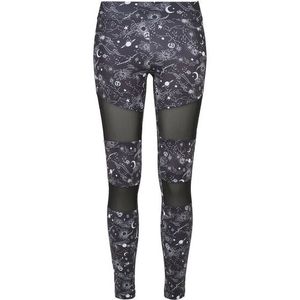 Urban Classics Ladies Tech Mesh AOP Leggings blackuniverse - 4XL vyobraziť