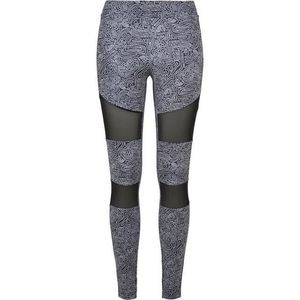 Urban Classics Ladies Tech Mesh AOP Leggings blackzen - 5XL vyobraziť