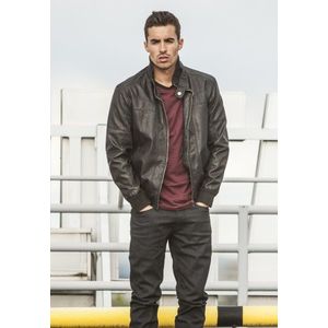 Urban Classics Leather Imitation Jacket black - S vyobraziť