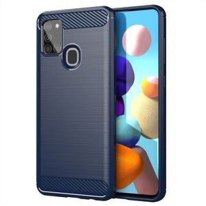 Puzdro Carbon Bush TPU pre Samsung Galaxy A21s - Modrá KP9497 vyobraziť