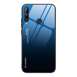 Puzdro Gradient Glass pre Huawei P40 Lite E - Čierna/Modrá KP10449 vyobraziť