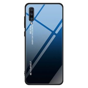 Puzdro Gradient Glass pre Samsung Galaxy A70 - Čierna/Modrá KP10464 vyobraziť