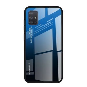 Puzdro Gradient Glass pre Samsung Galaxy A71 - Čierna/Modrá KP10475 vyobraziť