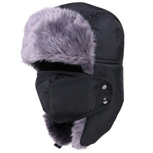 Zimná kožušinová čiapka-Čierna KP11056 vyobraziť