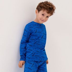 Sinsay - Tričko s dlhými rukávmi a celoplošnou potlačou - Modrá vyobraziť