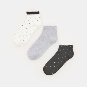 Sinsay - Súprava 3 párov vzorovaných ponožiek - Čierna vyobraziť