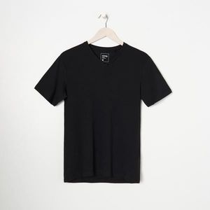 Sinsay - Basic tričko s véčkovým výstrihom - Čierna vyobraziť