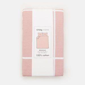 Sinsay - Bavlnená posteľná súprava, 160 cm × 200 cm - Ružová vyobraziť