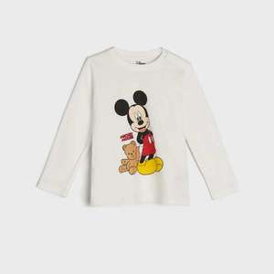 Sinsay - Tričko s dlhými rukávmi Mickey Mouse - Krémová vyobraziť
