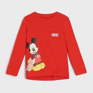 Sinsay - Tričko s dlhými rukávmi Mickey Mouse - Červená vyobraziť