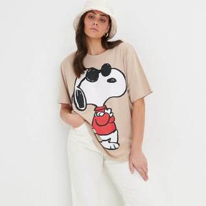 Sinsay - Tričko Snoopy - Béžová vyobraziť
