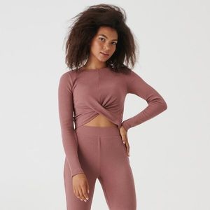 Sinsay - Crop top s viazaním - Purpurová vyobraziť