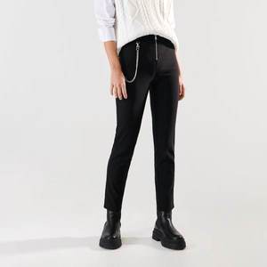 Sinsay - Rovné nohavice s retiazkou - Čierna vyobraziť