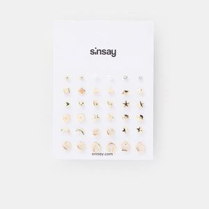 Sinsay - Súprava 18 párov náušníc - Zlatá vyobraziť