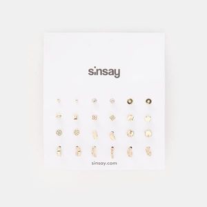 Sinsay - Súprava 12 párov náušníc - Zlatá vyobraziť