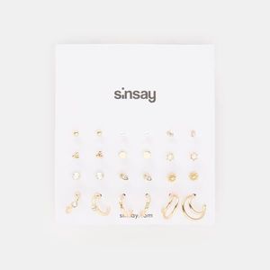 Sinsay - Súprava 12 párov náušníc - Zlatá vyobraziť