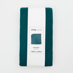 Sinsay - Bavlnené posteľné prestieradlo s gumičkou - Tyrkysová vyobraziť
