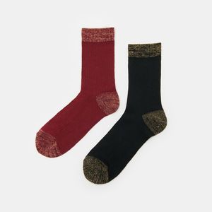 Sinsay - Súprava 2 párov ponožiek - Bordový vyobraziť