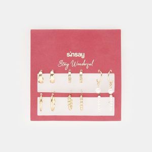 Sinsay - Súprava 6 párov náušníc - Zlatá vyobraziť