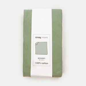 Sinsay - Bavlnené posteľné prestieradlo s gumičkou - Zelená vyobraziť