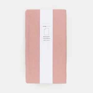 Sinsay - Bavlnené posteľné prestieradlo s gumičkou - Ružová vyobraziť