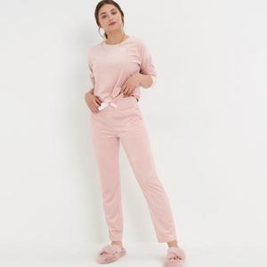 Sinsay - Pyžamo z prúžkovaného úpletu - Ružová vyobraziť