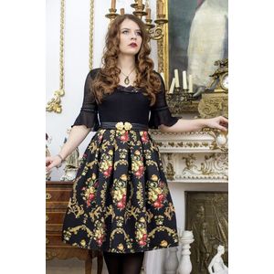 Čierna vzorovaná midi sukňa Baroque Roses vyobraziť