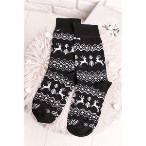 Čierno-biele vzorované ponožky Vianočná klasika vyobraziť