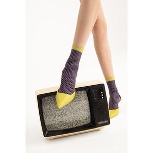 Fialové vzorované ponožky Op-Art 40DEN vyobraziť
