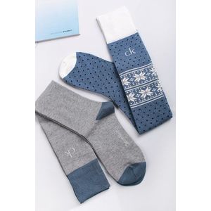 Modro-sivé vzorované vysoké ponožky Aileen vyobraziť