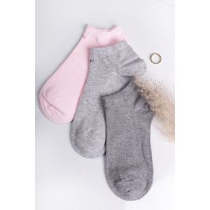 Sivo-ružové členkové ponožky Chloe - trojbalenie vyobraziť
