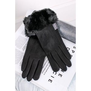 Čierne rukavice s kožušinou Arlene vyobraziť