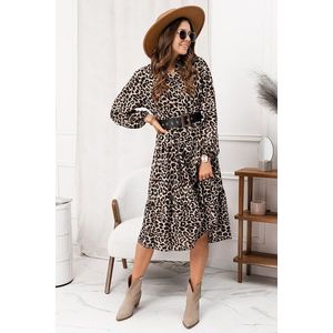 Čierno-béžové leopardie šaty DLR046 vyobraziť